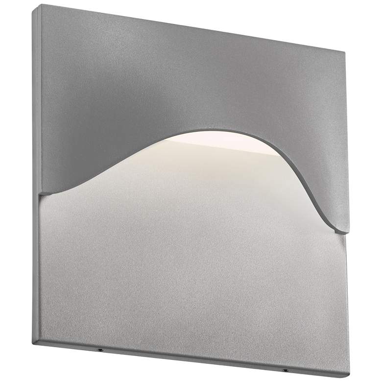 Image 1 Sonneman Tides 8"H Textured Gray LED Outdoor Wall Light