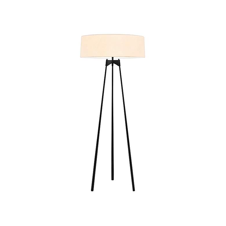 Image 1 Sonneman Torii Satin Black Modern Tripod Floor Lamp