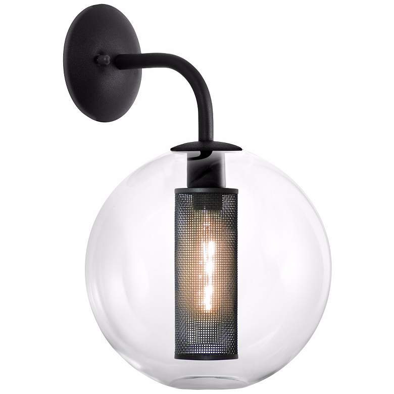 Image 1 Sonneman Tribeca 12" Wide Textured Black Wall Sconce