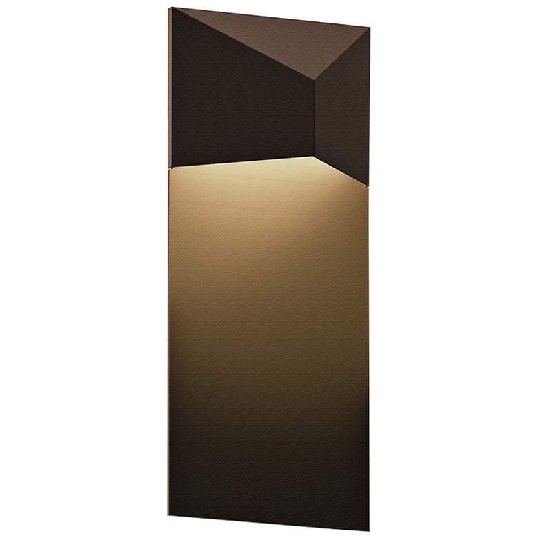 Image 1 Sonneman Triform 13 inchH Textured Bronze LED Outdoor Wall Light
