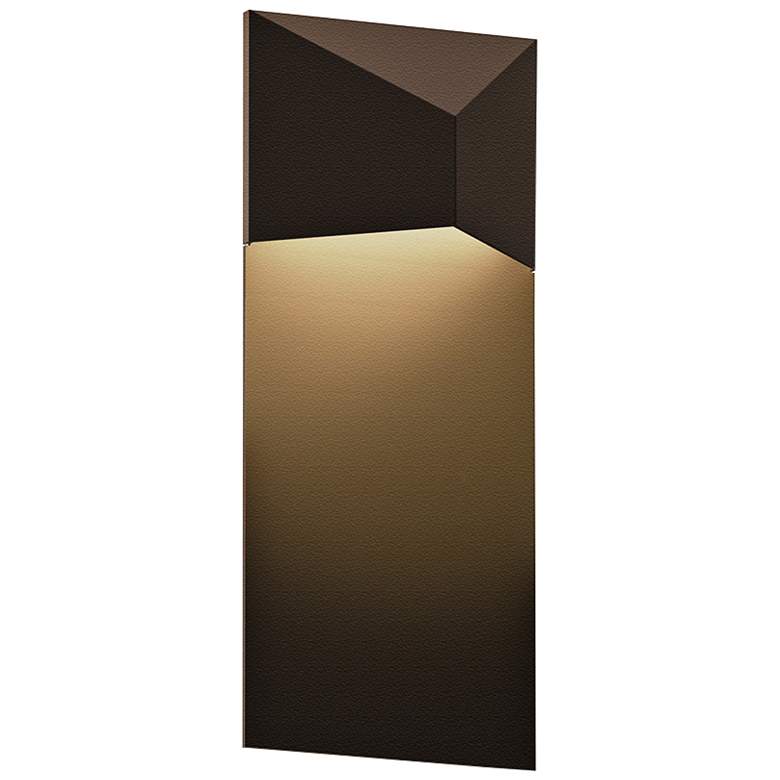 Image 1 Sonneman Triform 13"H Textured Bronze LED Outdoor Wall Light