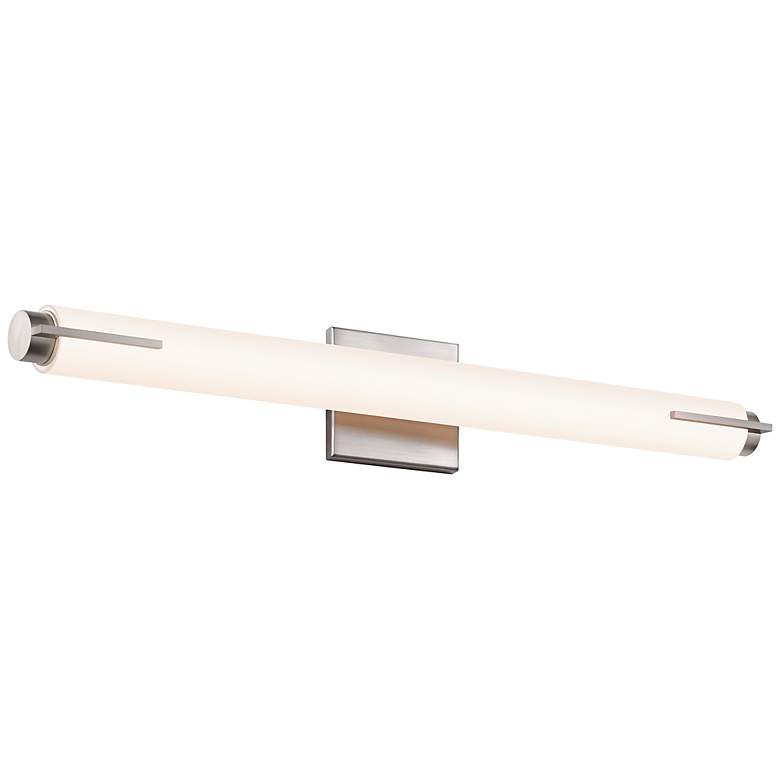 Image 1 Sonneman Tubo Slim 25 1/2 inchW LED Bath Light in Satin Nickel