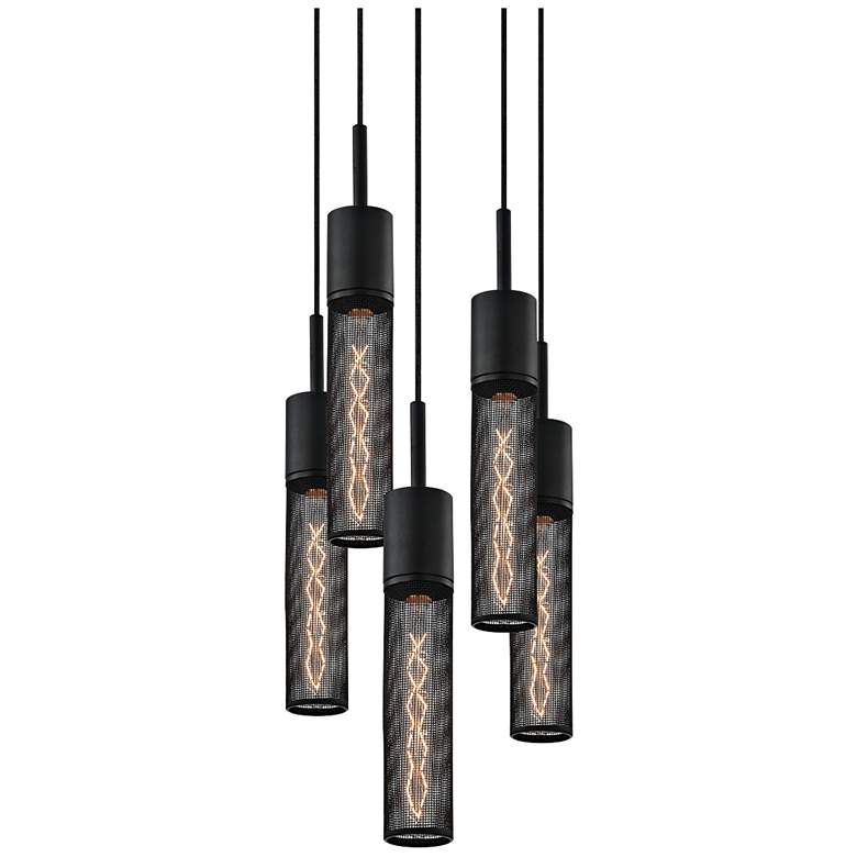 Image 2 Sonneman Urban Edge 12" Wide Textured Black Multi Light Pendant