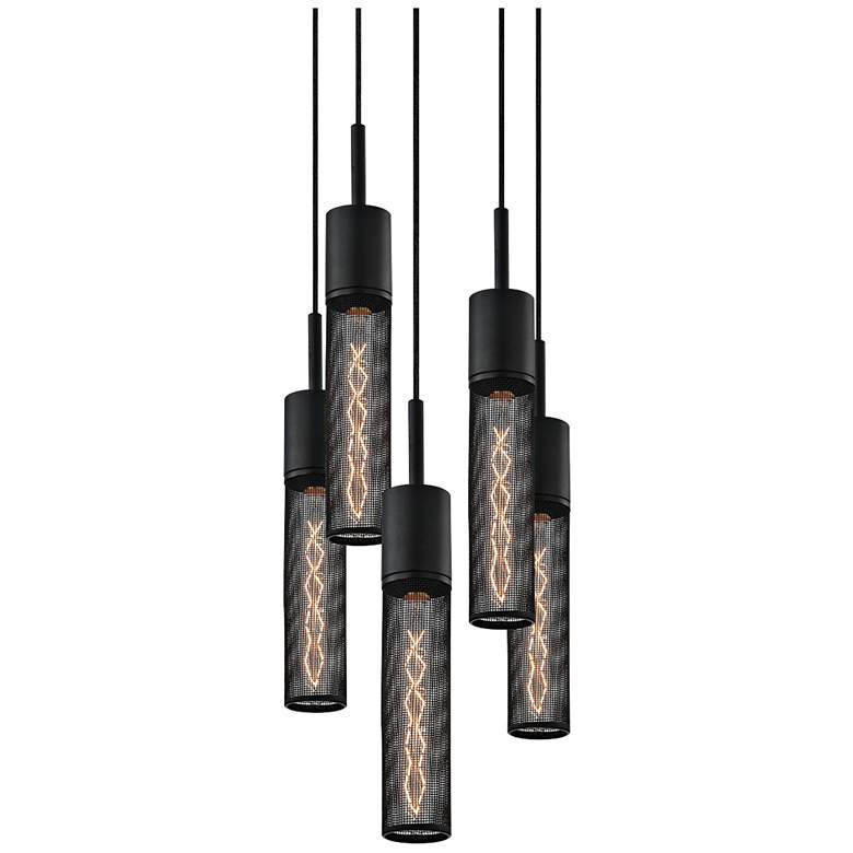 Image 2 Sonneman Urban Edge 12 inch Wide Textured Black Multi Light Pendant