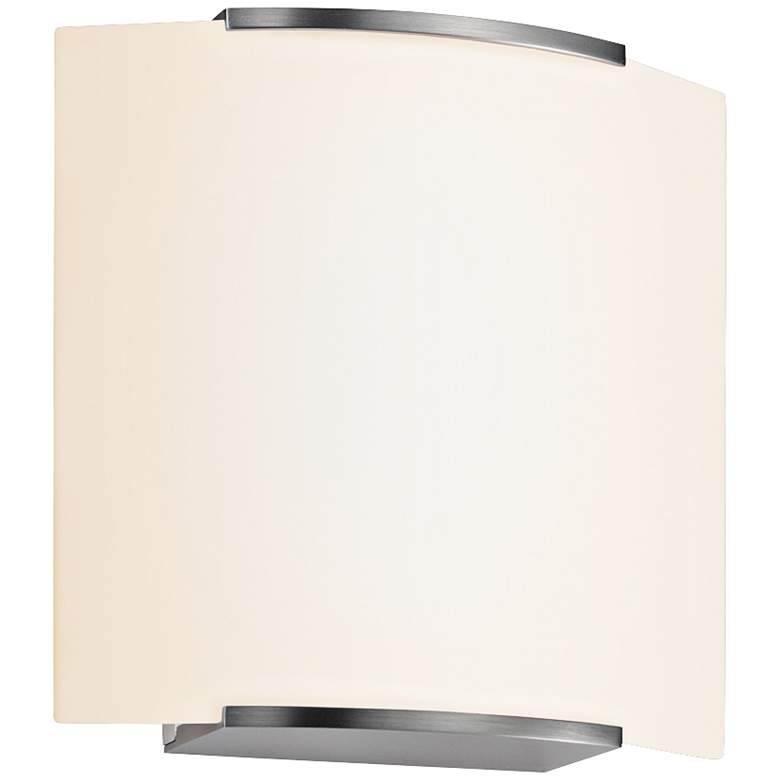 Image 1 Sonneman Wave Square 7 3/4 inch High Satin Nickel Wall Sconce