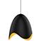 Sonneman Waveforms 14" Wide Satin Black LED Pendant Light