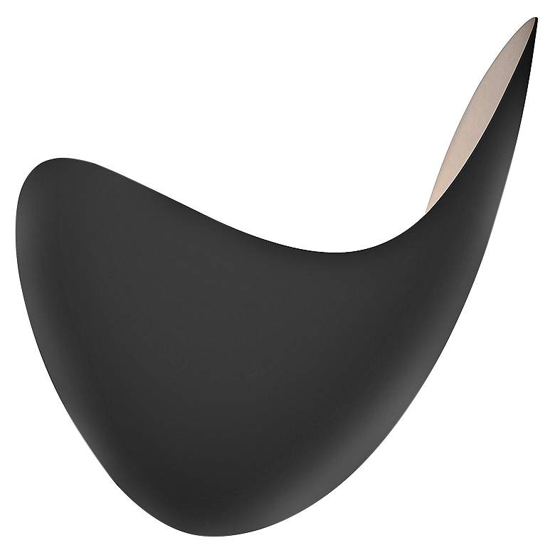 Image 1 Sonneman Waveforms Satin Black 10" High Right Facing LED Wall Sconce