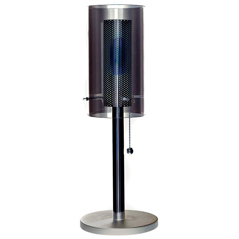 Image 1 Sonneman Zylinder Chrome and Black Desk Lamp