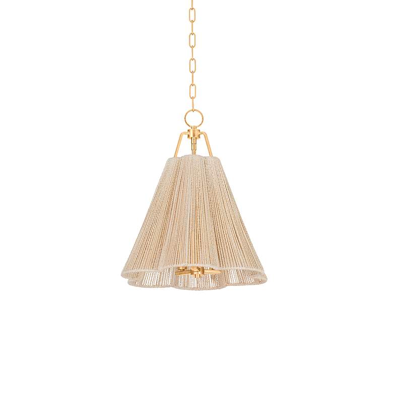Image 2 Sonoma 18"W Vintage Gold Leaf and Abaca Rope Pendant Light