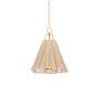 2_Sonoma 18"W Vintage Gold Leaf and Abaca Rope Pendant Light