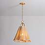 1_Sonoma 18"W Vintage Gold Leaf and Abaca Rope Pendant Light