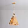 3_Sonoma 18"W Vintage Gold Leaf and Abaca Rope Pendant Light more views