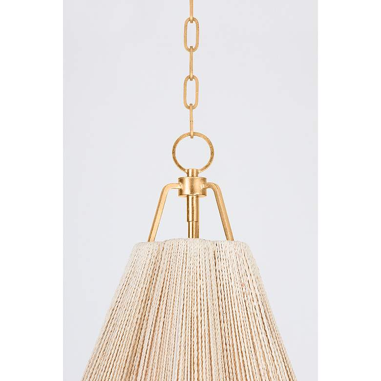 Image 6 Sonoma 18"W Vintage Gold Leaf and Abaca Rope Pendant Light more views
