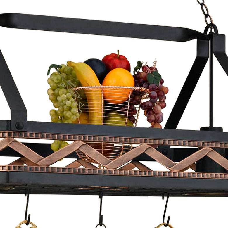 Image 3 Sonoma 42" Wide 2-Light Black Leather Pot Rack Chandelier more views