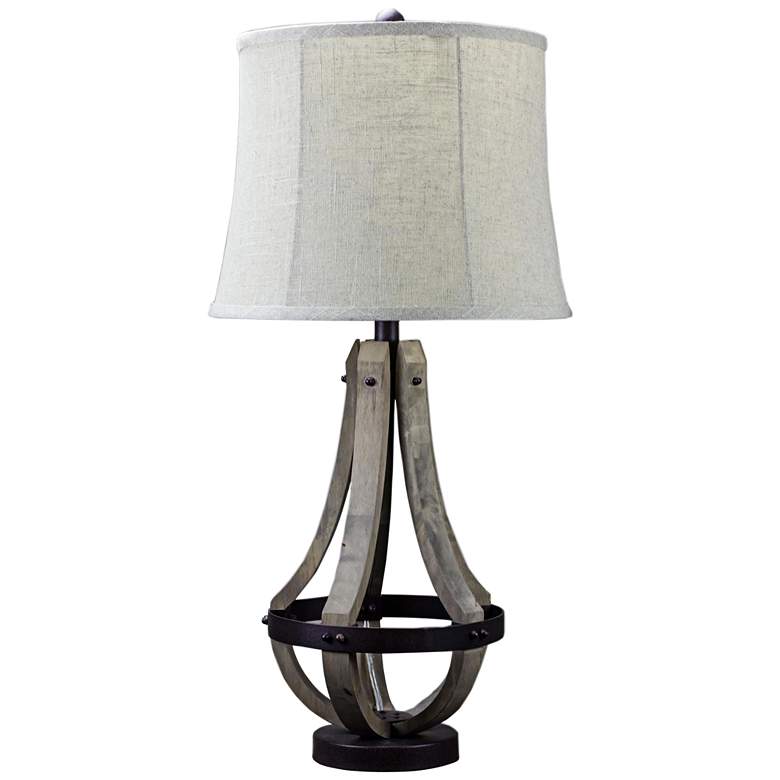 Image 1 Sonoma Brown Wood and Metal Table Lamp