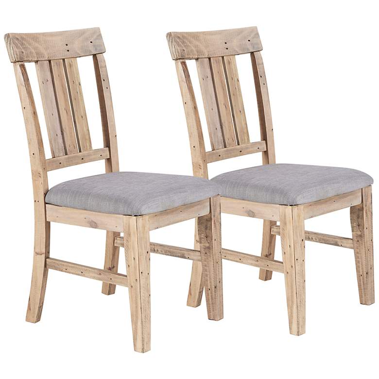 Image 2 Sonoma Gray Milky Fabric Dining Side Chairs Set of 2