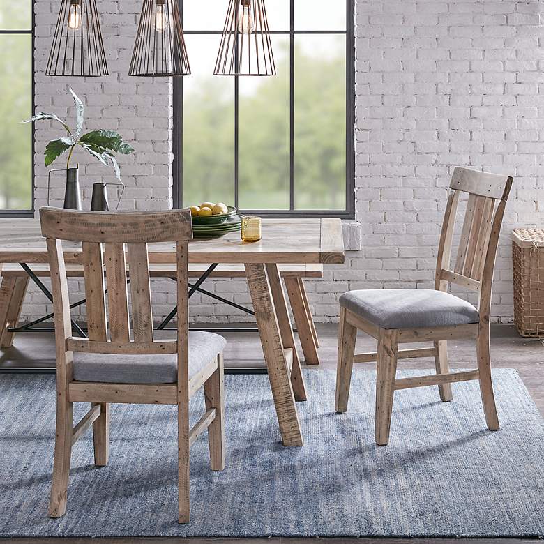 Image 1 Sonoma Gray Milky Fabric Dining Side Chairs Set of 2
