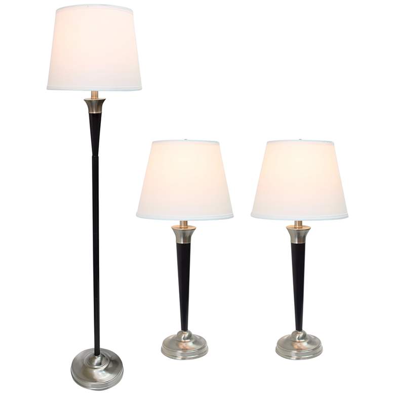 Image 5 Sonoma Malbec Black Nickel 3-Piece Floor and Table Lamp Set more views