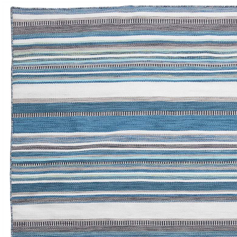 Image 2 Sonoma Malibu Stripe 625804 5&#39;x7&#39;6 inch Blue Outdoor Area Rug more views