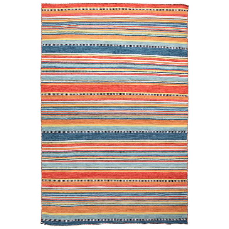 Image 1 Sonoma Malibu Stripe 625814 5'x7'6" Orange Outdoor Area Rug