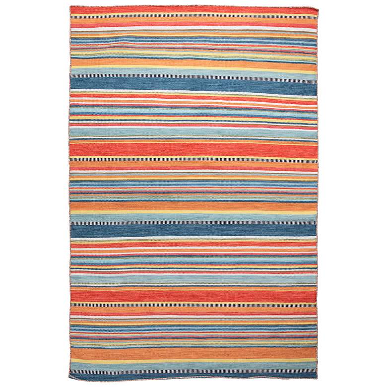 Image 1 Sonoma Malibu Stripe 625814 5&#39;x7&#39;6 inch Orange Outdoor Area Rug