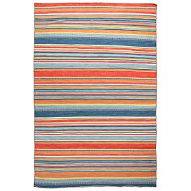 Image1 of Sonoma Malibu Stripe 625814 8'3"x11'6" Orange Outdoor Rug