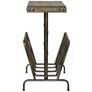Thumbnail4 of Sonora 17"W Brushed Iron w/ Walnut Wood Magazine Side Table more views