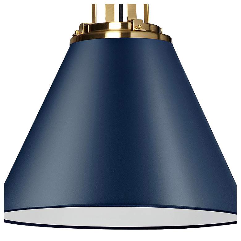 Image 3 Sonus 14" Wide Cobalt Blue and Aged Brass Pendant Light more views