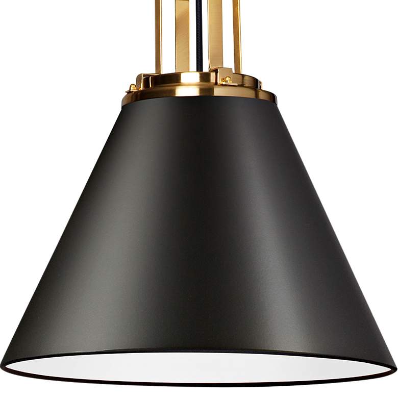 Image 3 Sonus 14" Wide Matte Black and Aged Brass Pendant Light more views