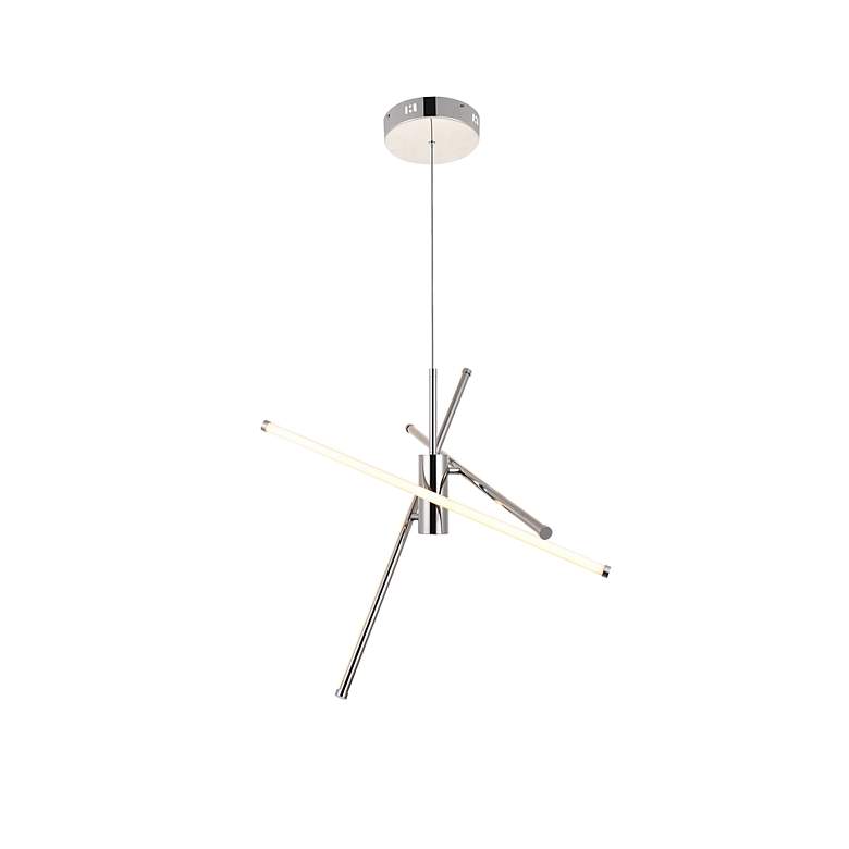 Image 4 Sonya 28 1/2" Wide Polished Nickel 3-Light LED Pendant more views