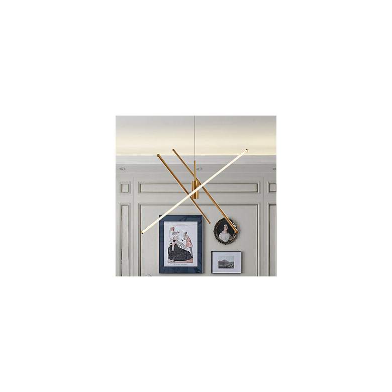 Image 1 Sonya 43 1/2" Wide Gold 3-Light LED Chandelier