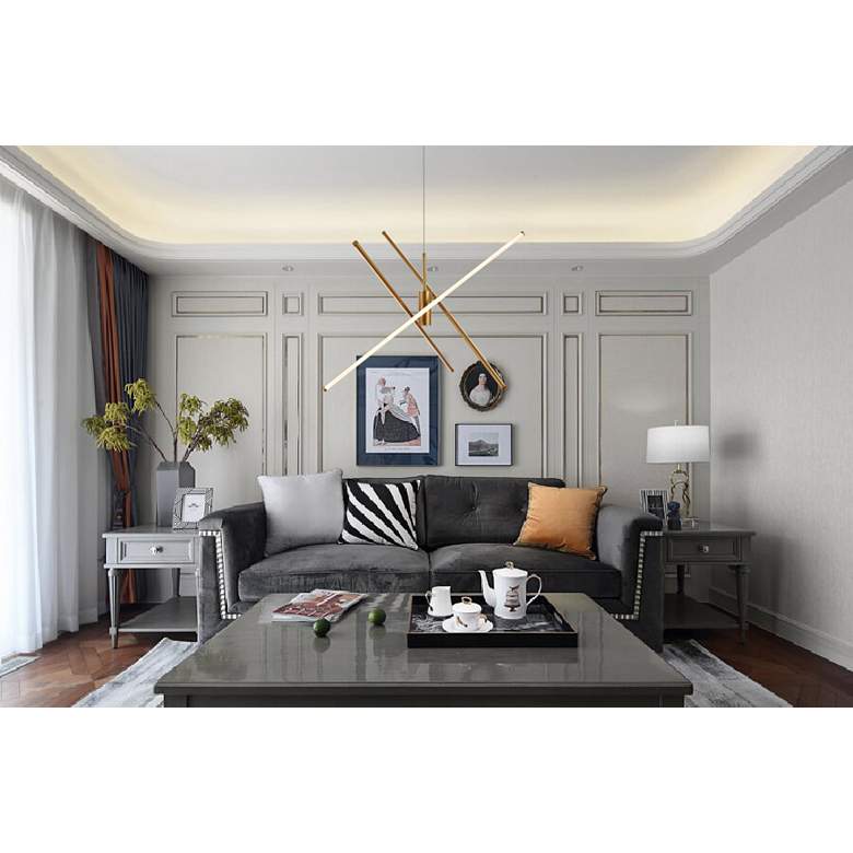 Image 3 Sonya 43 1/2" Wide Gold 3-Light LED Chandelier more views