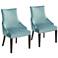 Sonya Blue Button Tufted Back Chairs Set of 2