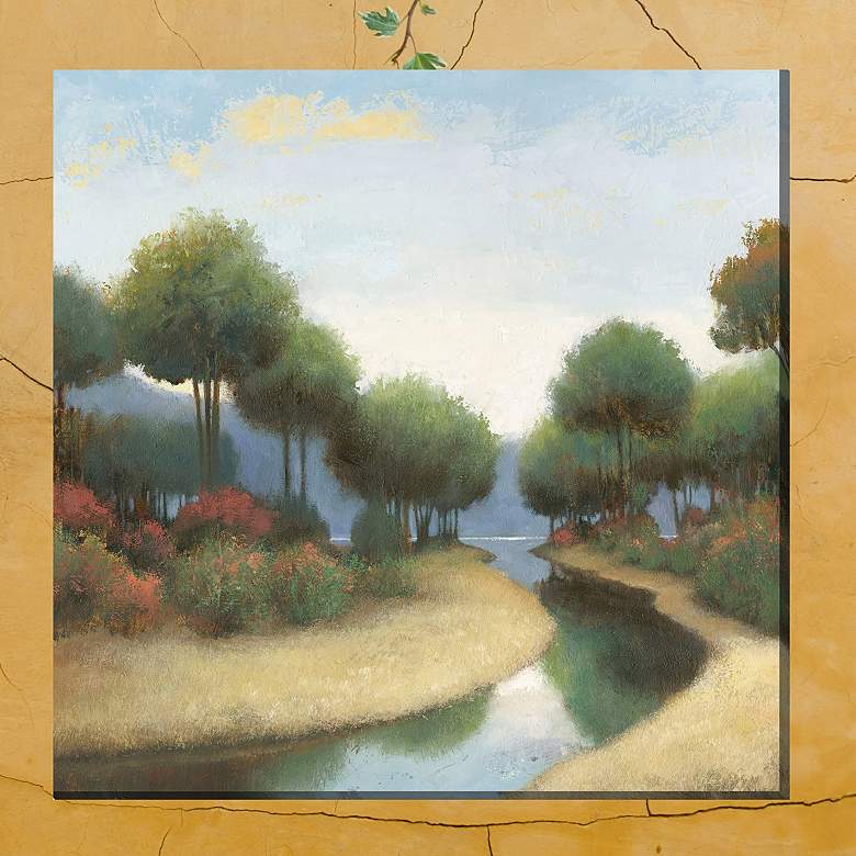 Image 1 Soothing Stream 24" Square Outdoor Canvas Wall Art