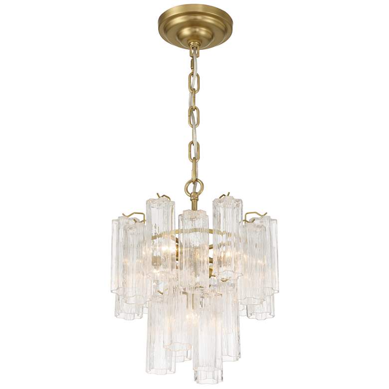 Image 1 Sophia 17.75" Wide 5-Light Brass Semi Flush Mount w/ Clear Shade