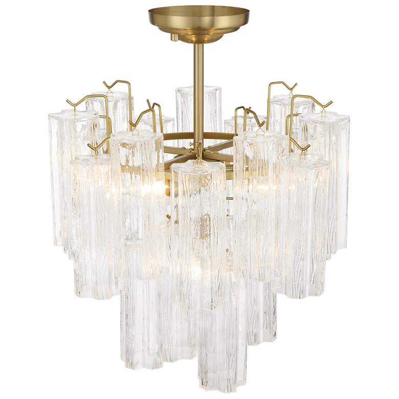 Image 4 Sophia 17.75" Wide 5-Light Brass Semi Flush Mount w/ Clear Shade more views