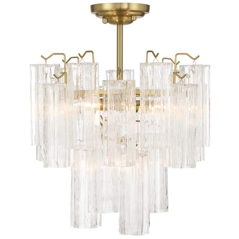 Image 5 Sophia 17.75" Wide 5-Light Brass Semi Flush Mount w/ Clear Shade more views