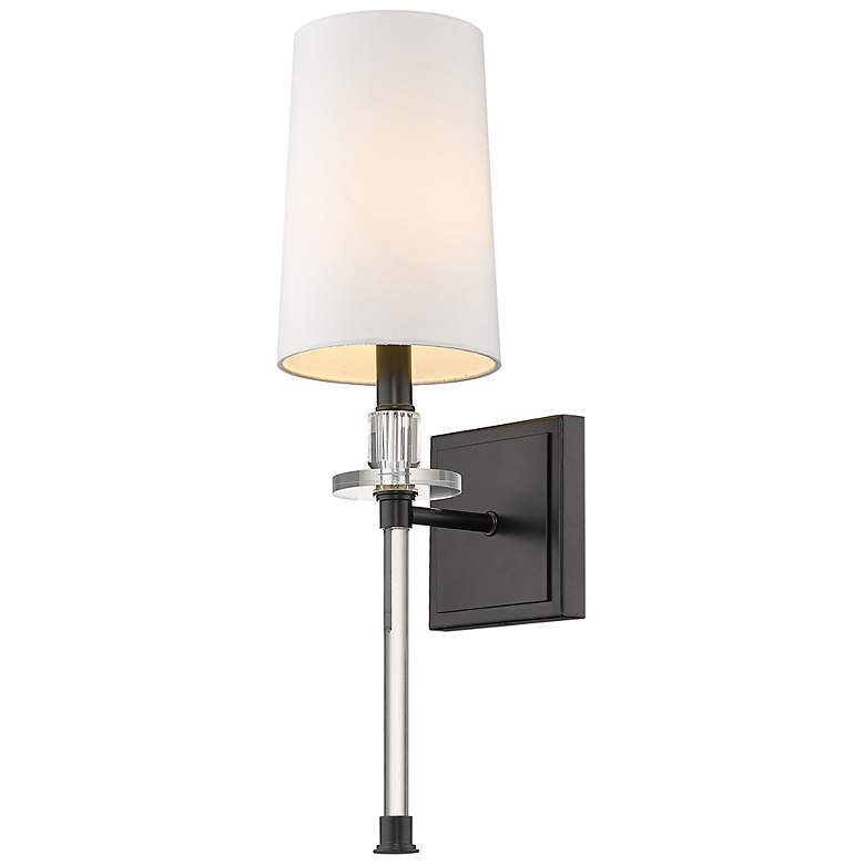 Image 1 Sophia 20 1/4" High Matte Black Wall Sconce