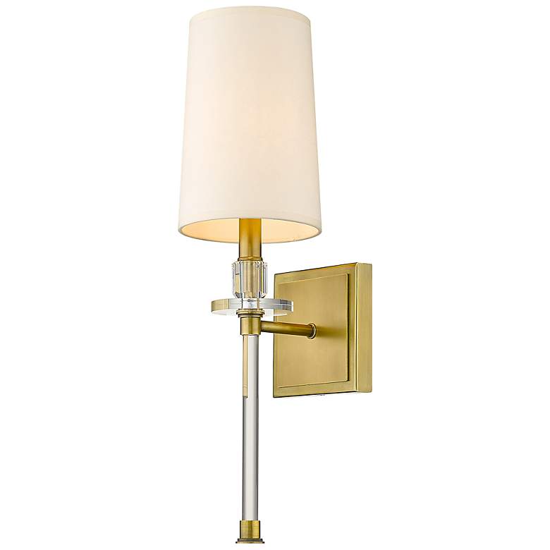Image 1 Sophia 20 1/4" High Rubbed Brass Wall Sconce