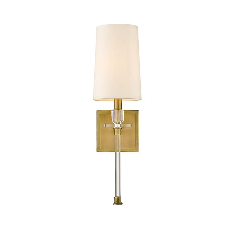 Image 2 Sophia 20 1/4" High Rubbed Brass Wall Sconce more views