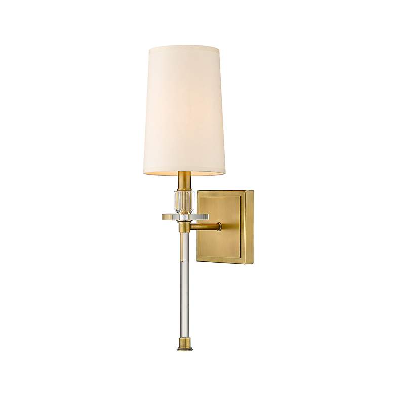 Image 3 Sophia 20 1/4" High Rubbed Brass Wall Sconce more views