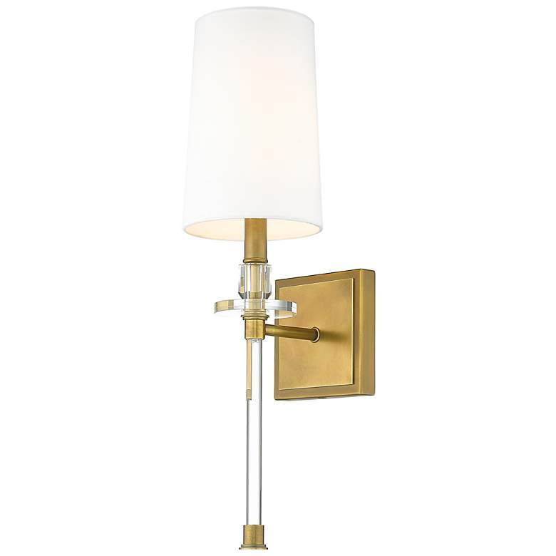 Image 3 Sophia 20 1/4" High Rubbed Brass Wall Sconce