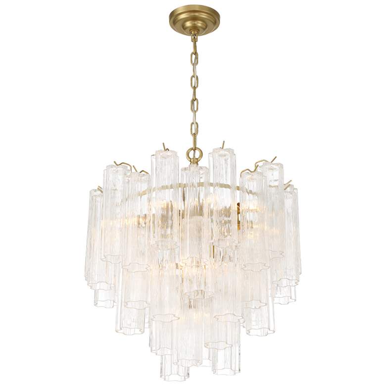Image 1 Sophia 22.83" Wide 11-Light Brass Chandelier w/ Clear Shade