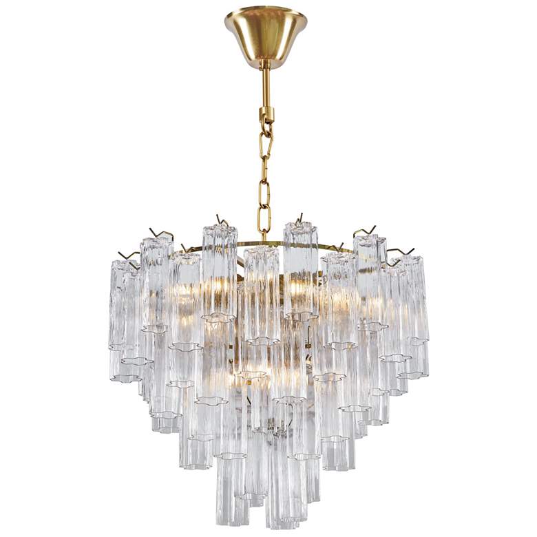 Image 1 Sophia 26" Wide 16-Light Brass Chandelier w/ Clear Shade