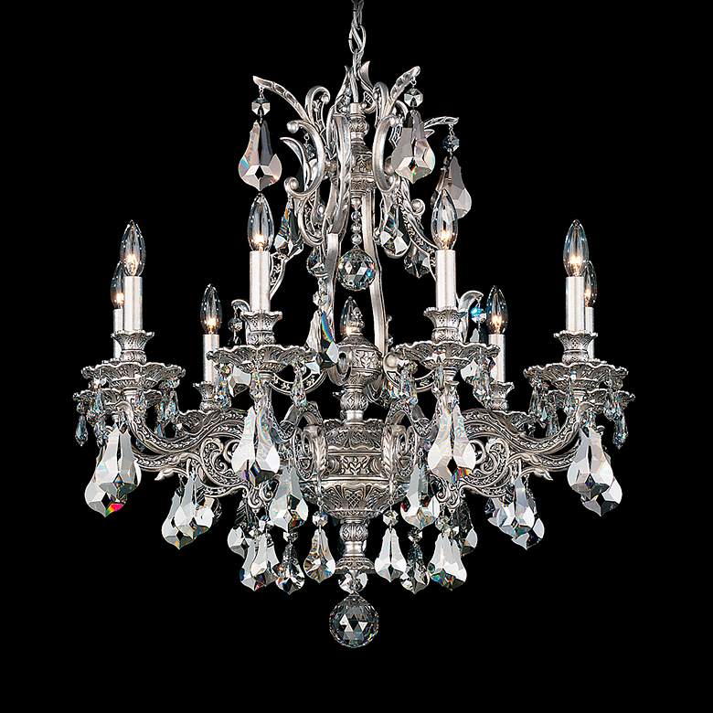 Image 2 Sophia 30"H x 28"W 9-Light Crystal Chandelier in Antique Silver