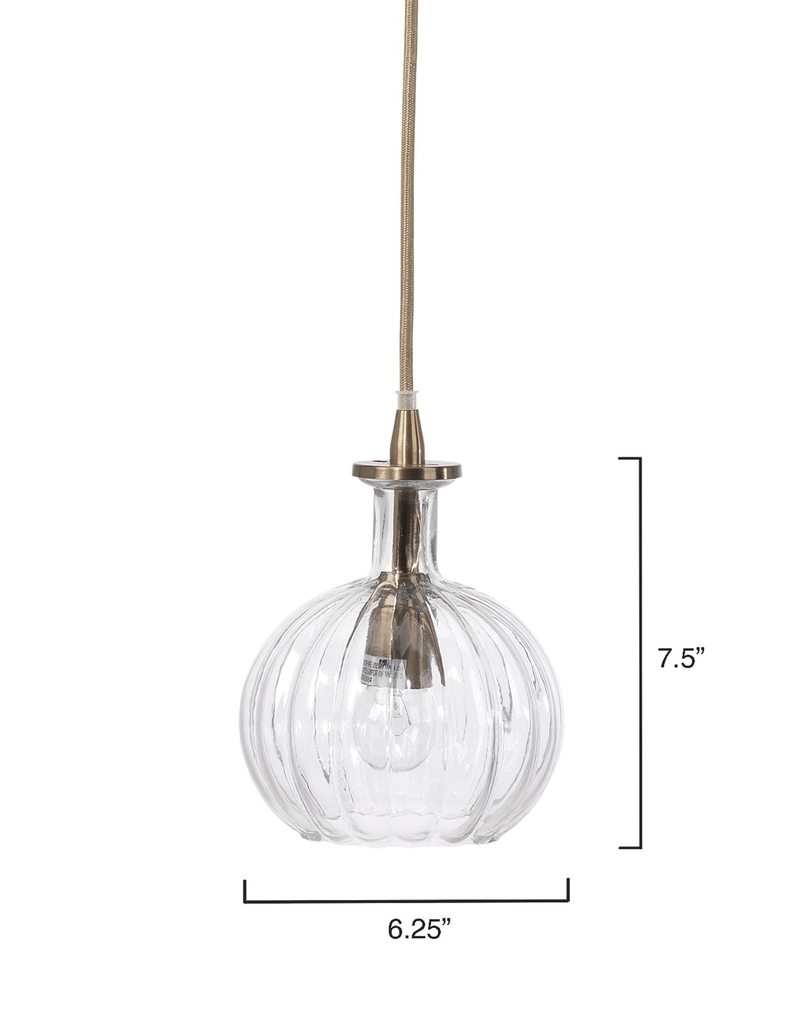 Image 3 Sophia 6 1/4" Wide Clear Glass with Brass Mini Pendant more views