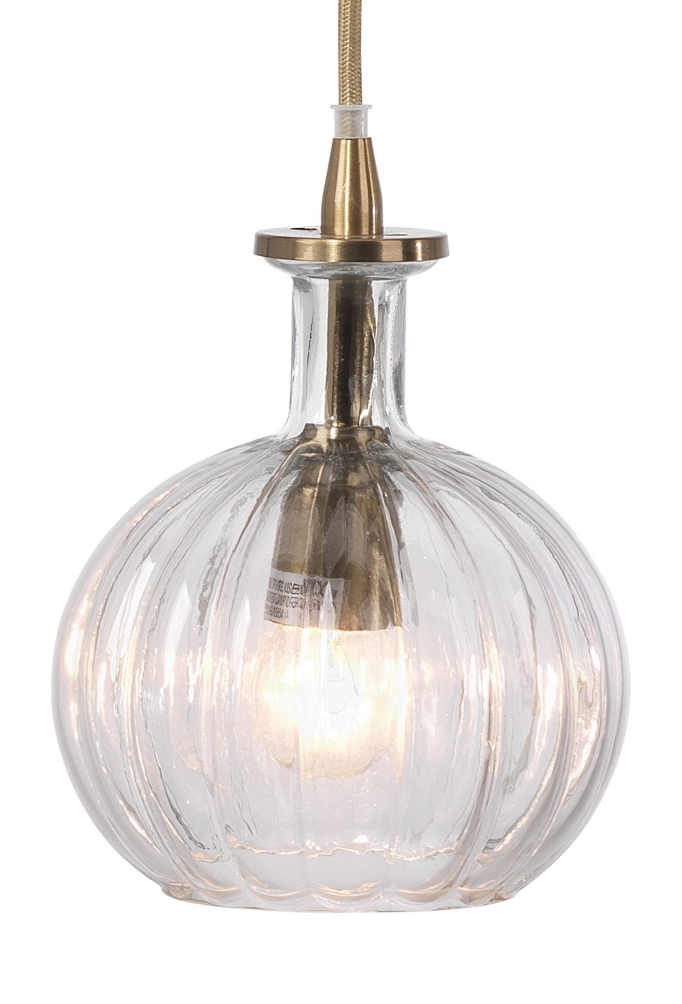Image 5 Sophia 6 1/4" Wide Clear Glass with Brass Mini Pendant more views