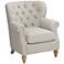 Sophia Beige Linen Traditional Tufted Accent Chair