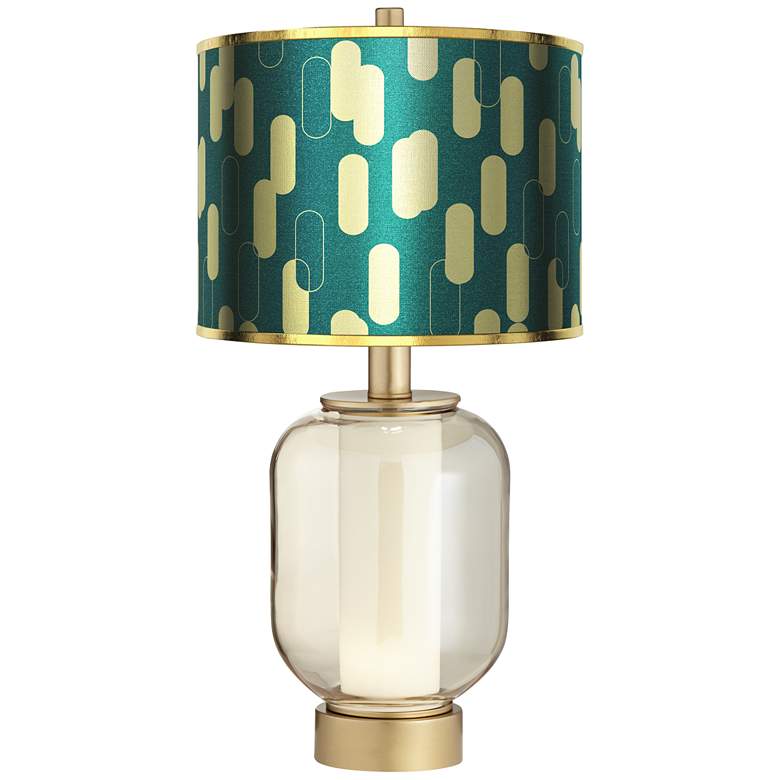 Image 1 Sophia Ovals Gold Metallic Shade Night Light Table Lamp