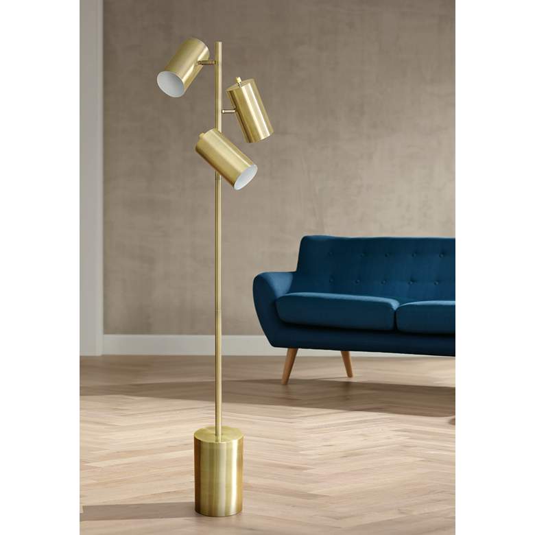 Image 1 Sophie Antique Brass Adjustable LED Task Floor Lamp